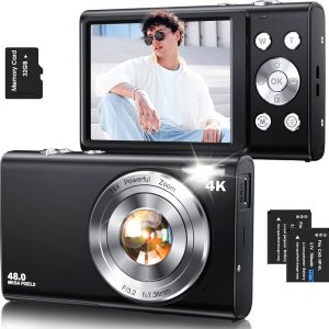 Digital Camera,Autofocus 4K Vlogging Camera for Photography with 32GB Card